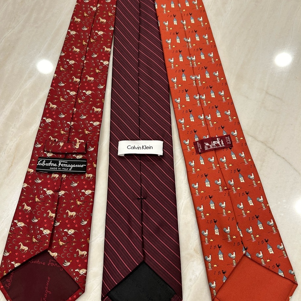 Elegant Red and Orange Ties Set - Picture 2 of 2